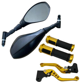 Kit Manete Esportivo + Manopla Cg Titan Fan 125 150 Freio A Lona + Retrovisor Bmw Giro 360º