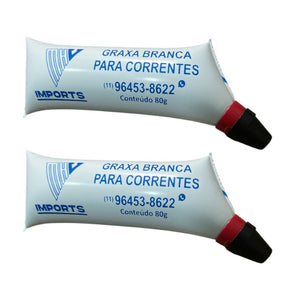 1 Par De Graxa Branca Lubrificante Para Corrente De Transmissão Branca 80g