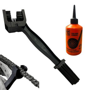 Escova De Limpeza + Oléo Grafitado Moto Biki Corrente Relação