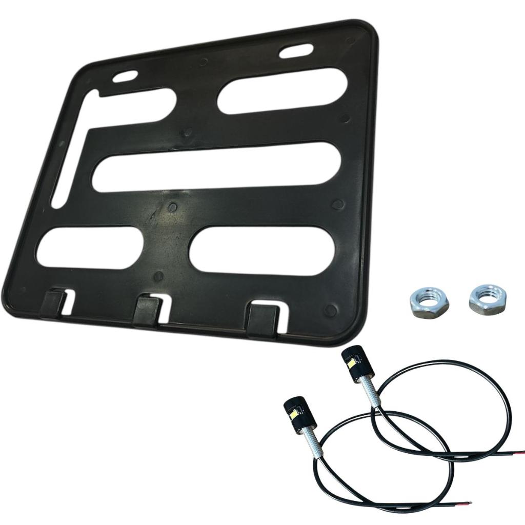 Par De Parafuso Led + Suporte Moldura Placa Moto Mercosul