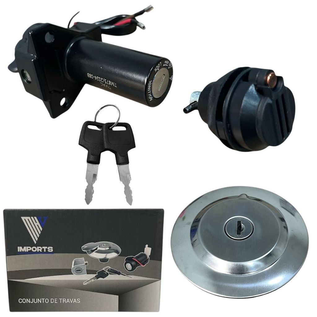 Conjunto De Ignição Travas Yamaha Ybr 125 Factor K/E 2009 Até 2013