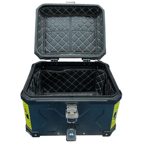 Bauleto Bau Aluminio Titanium C/Forração P/Moto Traseiro Universal