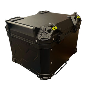 Baú Bauleto Aluminio P/Moto Traseiro Preto Cx3 Com Chave