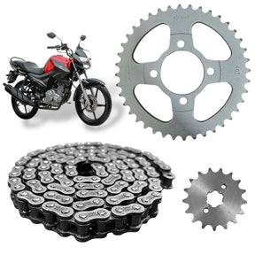 kit Relação Transmissão P/Moto Ybr 125 03 A 08 Factor 125 09 A 17