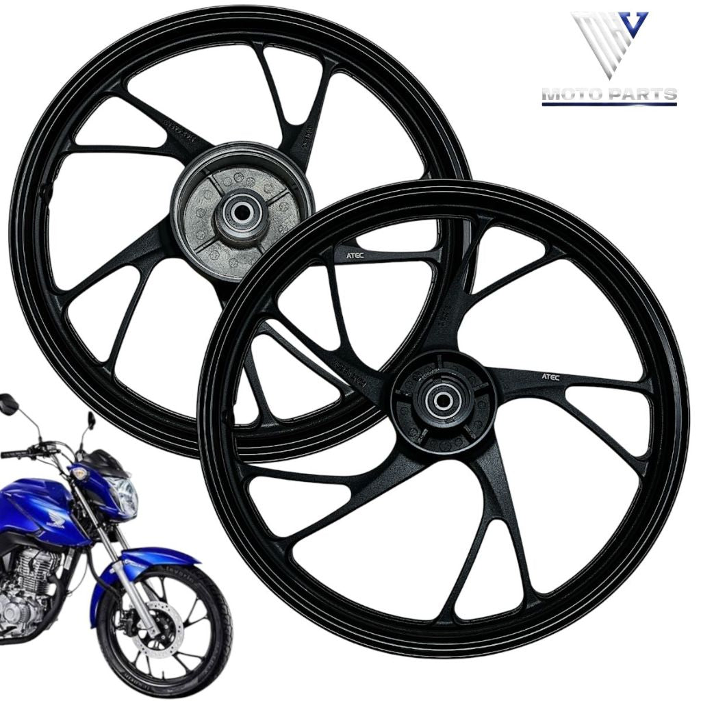 Par De Rodas Pé De Galinha Honda Titan 150 2004 Até 2013 Freio A Disco