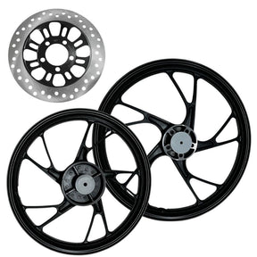 Kit Par De Rodas De Liga Leve Pé de Galinha + Disco De Freio Cg Titan/Fan 150 09 A 13