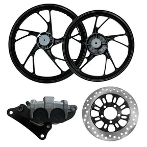 Kit Par De Rodas Liga Leve Pé De Galinha + Pinça + Disco De Freio Cg Titan/Fan 150 09/13