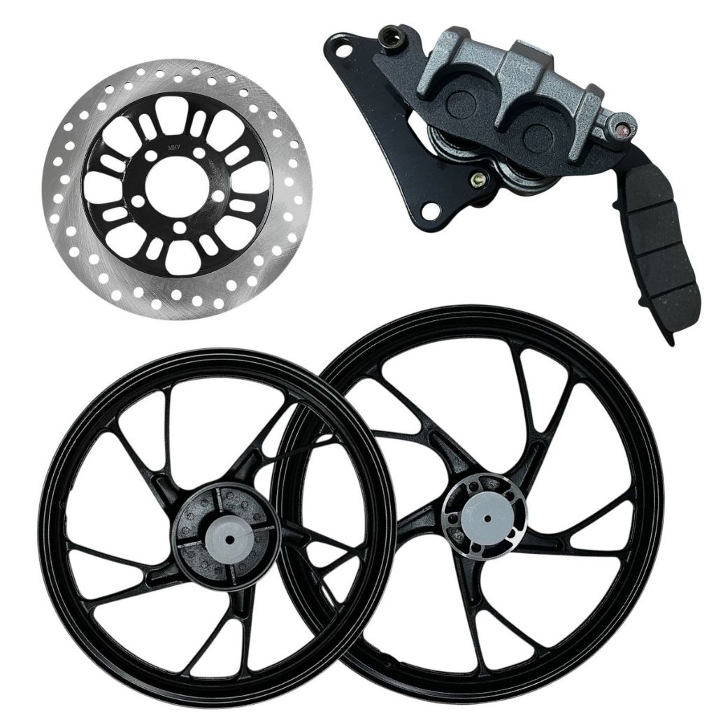 Kit Par De Rodas Liga Leve Pé De Galinha + Pinça + Disco De Freio Cg Titan/Fan 150 09/13