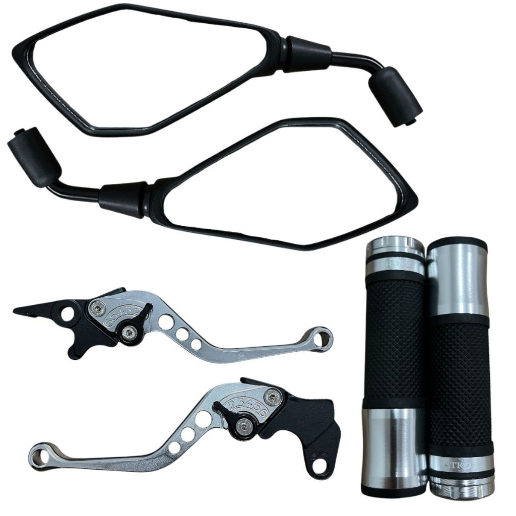 Par Retrovisor + Manete + Manopla Saturno Ys 250 Fazer Xtz 250 Lander