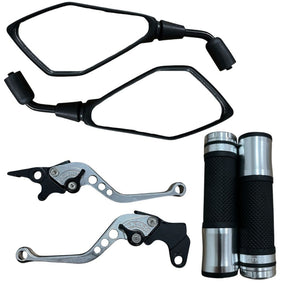 Par Retrovisor + Manete + Manopla Saturno Ys 250 Fazer Xtz 250 Lander