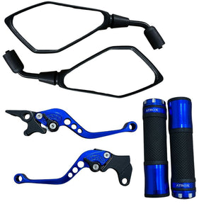 Par Retrovisor + Manete + Manopla Saturno Ys 250 Fazer Xtz 250 Lander