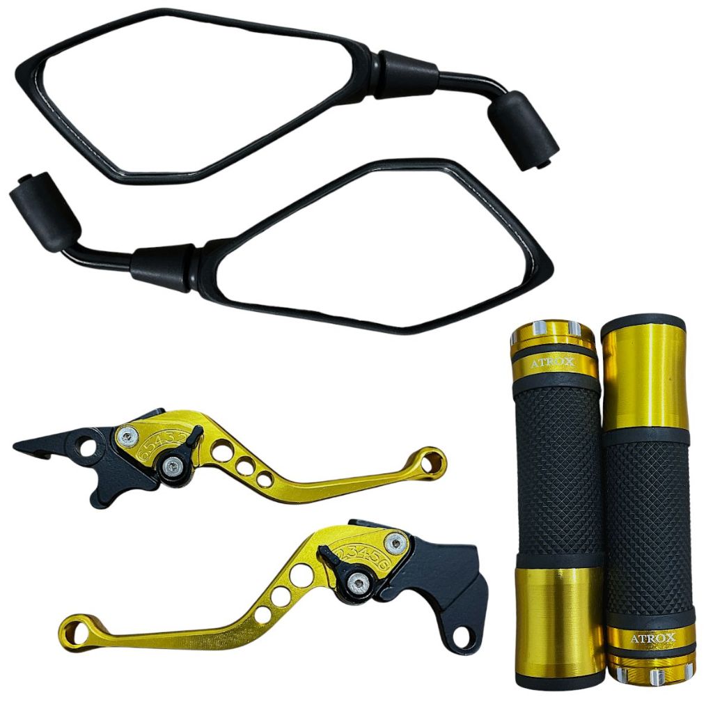 Par Retrovisor + Manete + Manopla Saturno Ys 250 Fazer Xtz 250 Lander