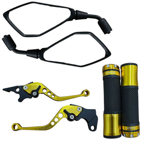 Par Retrovisor + Manete + Manopla Saturno Ys 250 Fazer Xtz 250 Lander