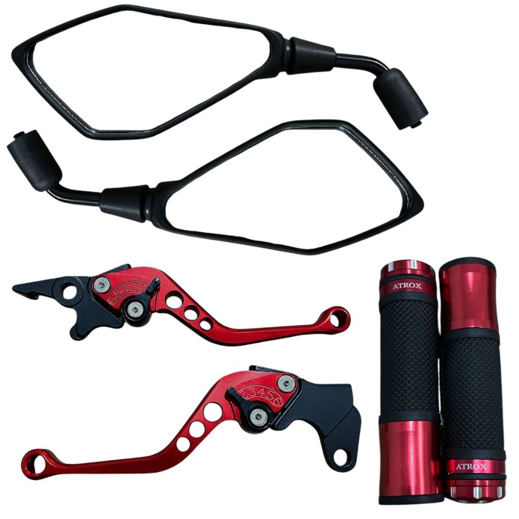 Par Retrovisor + Manete + Manopla Saturno Ys 250 Fazer Xtz 250 Lander