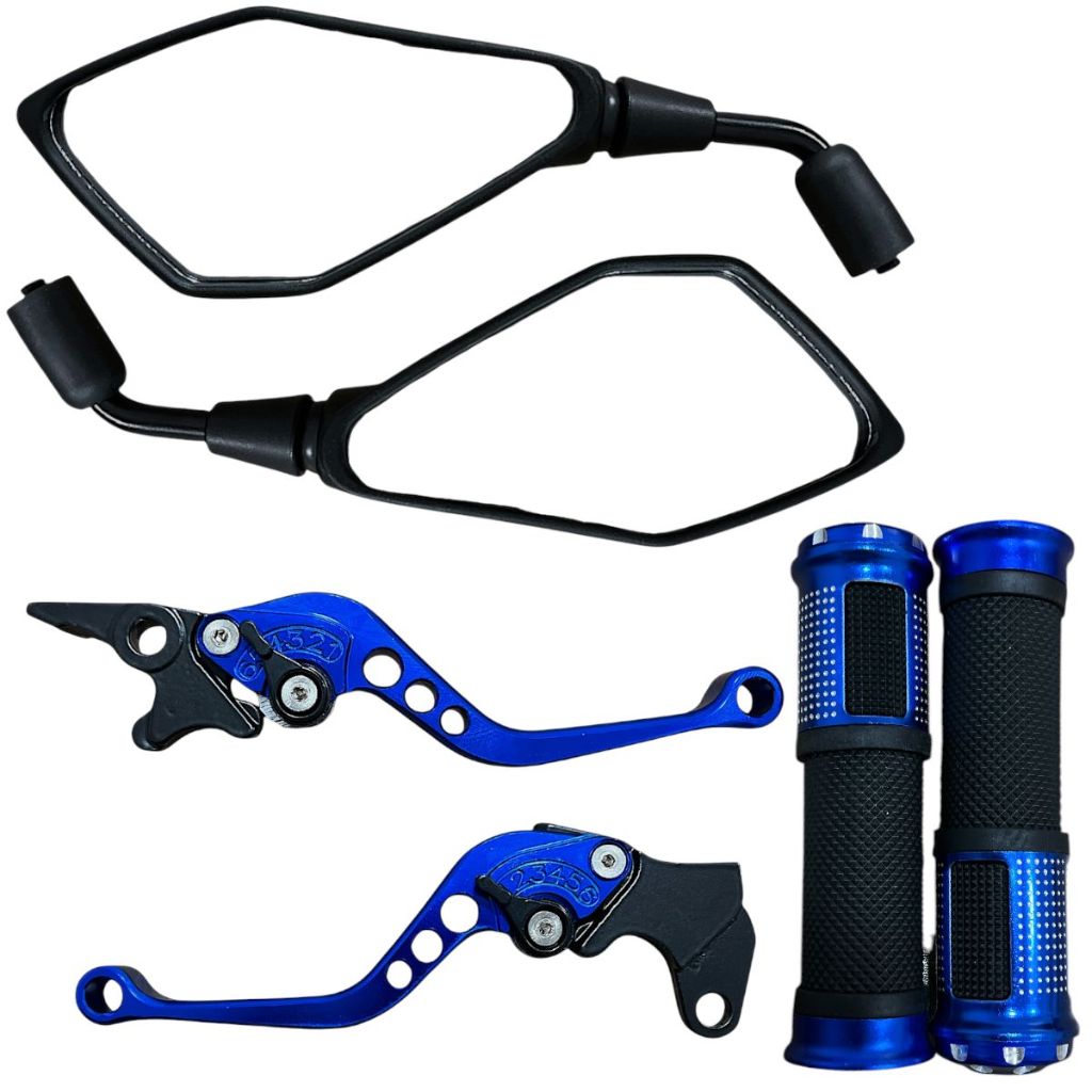 Par Retrovisor + Manete + Manopla Diamante Xtz 250 Lander Ybr 125 Freio A Disco Comum