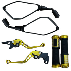 Par Retrovisor + Manete + Manopla Diamante Xtz 250 Lander Ybr 125 Freio A Disco Comum
