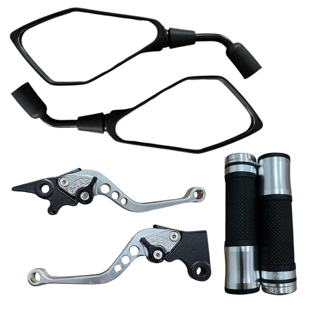 Par De Retrovisor + Manopla Saturno + Manete Honda Cbx 250 Twister Cb 300 Cbx 200