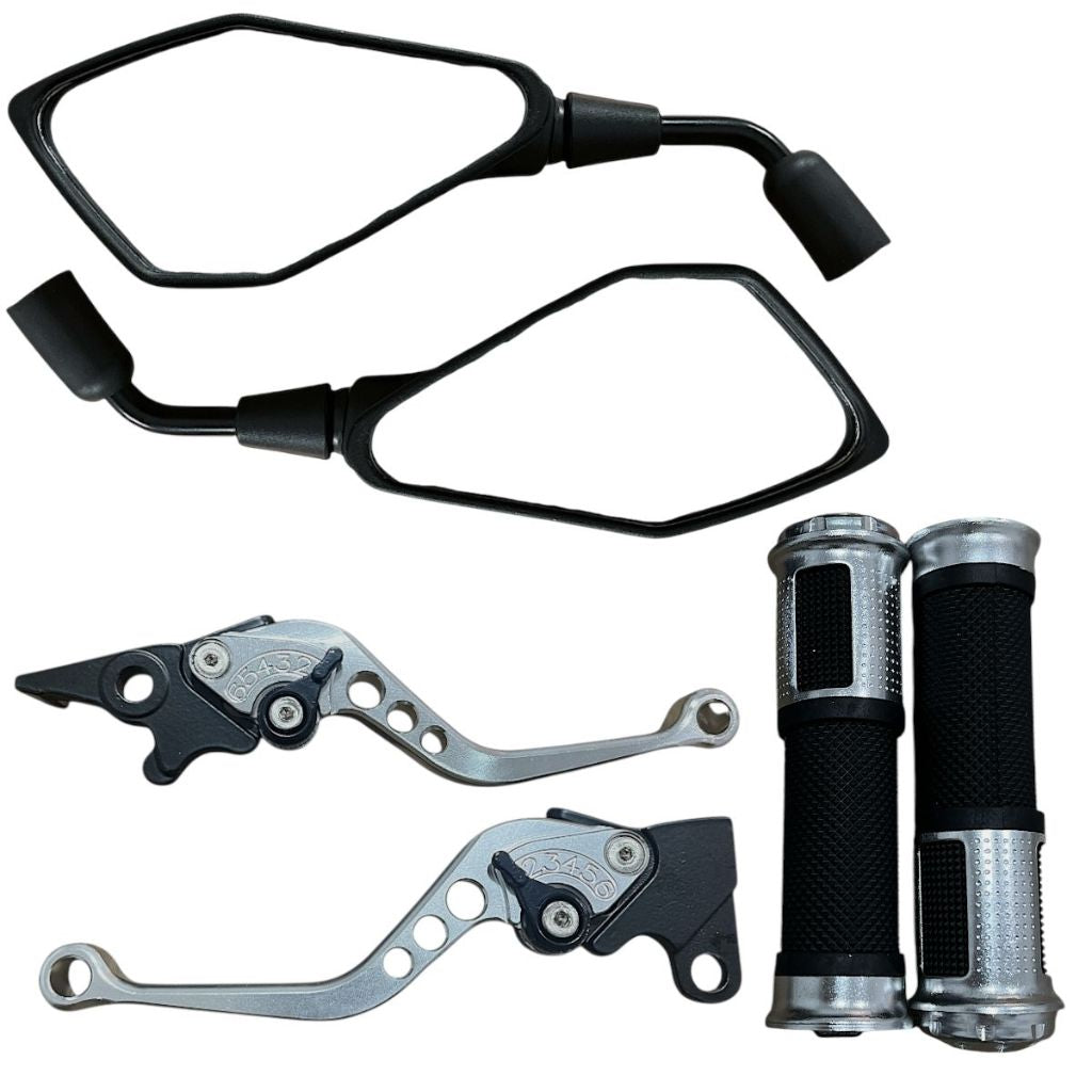 Manopla Diamante + Manete + Par Retrovisor Honda Cbx 250 Cb 300