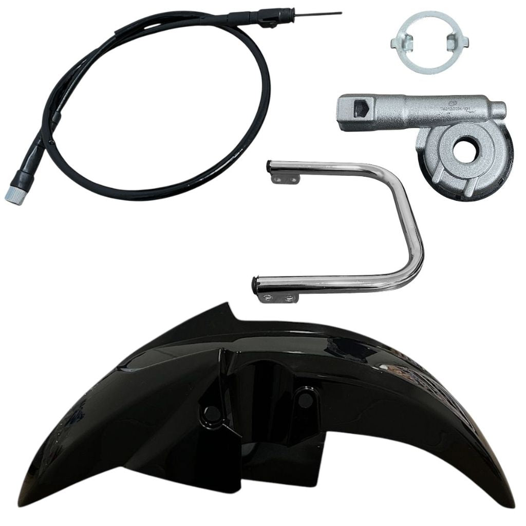 Kit Engrenagem + Paralama + Cabo + Barra P/Moto Titan 150 Esdi 04 A 08