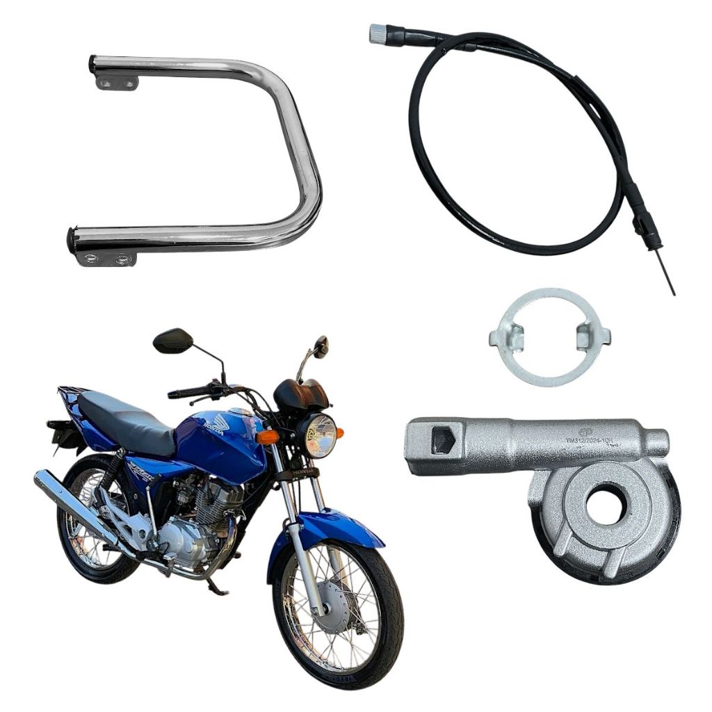 Kit Cabo + Engrenagem + Barra P/Moto Titan 150 Esdi 2004 Até 2008
