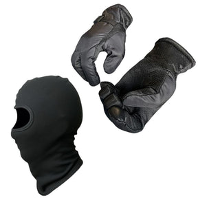 Kit Touca Ninja Algodão + Par De Luva Anti Derrapante Com Forro Preto