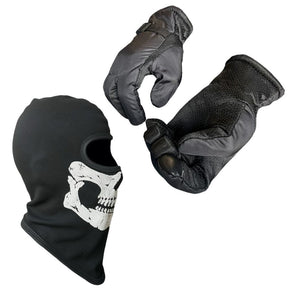 Kit Touca Ninja Algodão + Par De Luva Anti Derrapante Com Forro Preto