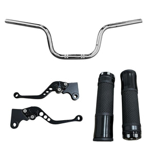 Guidão Cromado + Manete Esportivo + Manopla Honda Cg 125/150 Titan  Freio A Lona