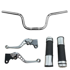 Guidão Cromado + Manete Esportivo + Manopla Honda Cg 125/150 Titan  Freio A Lona