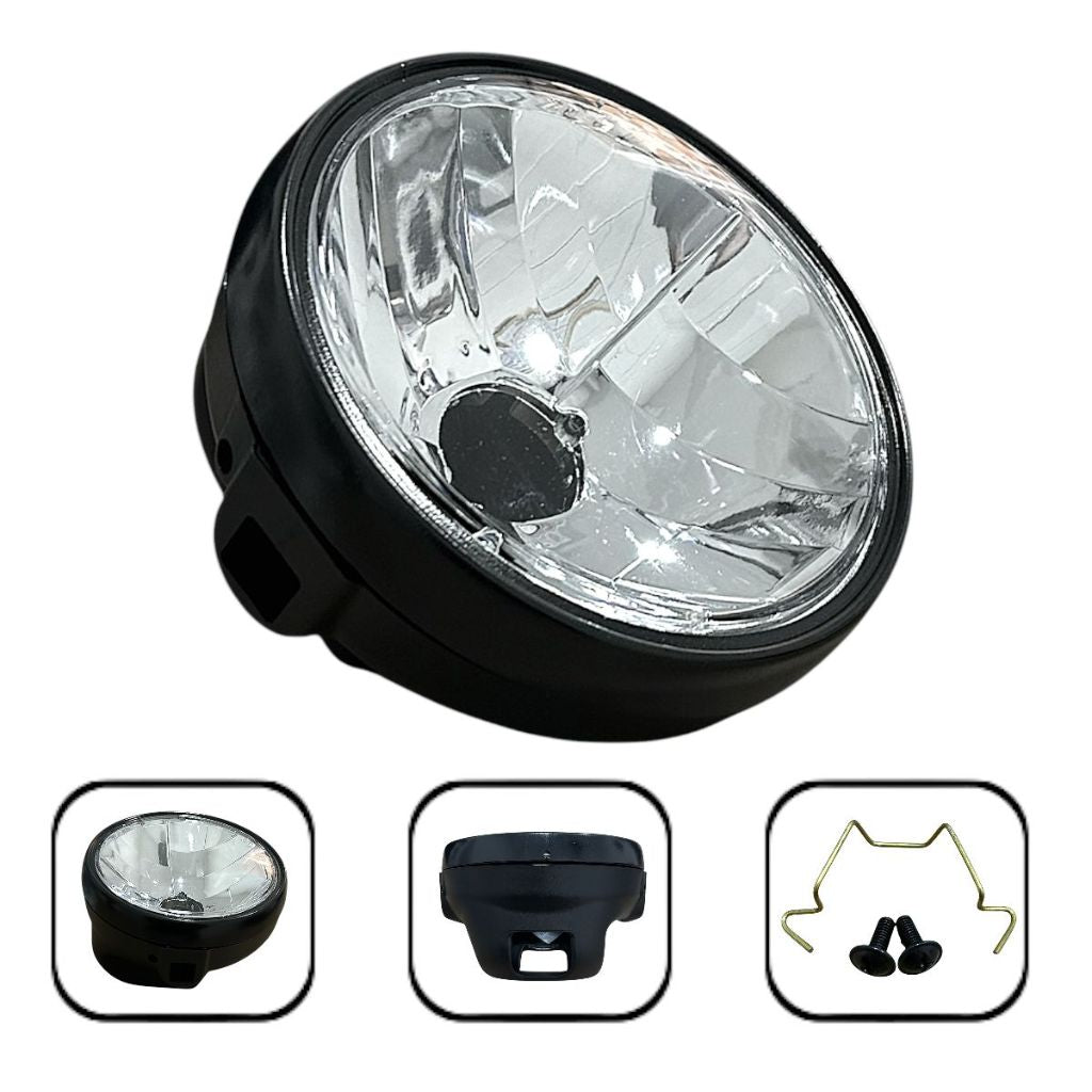 Farol Bloco Optico Yamaha Factor 125 2009 Aro Preto De Aço Mod Original