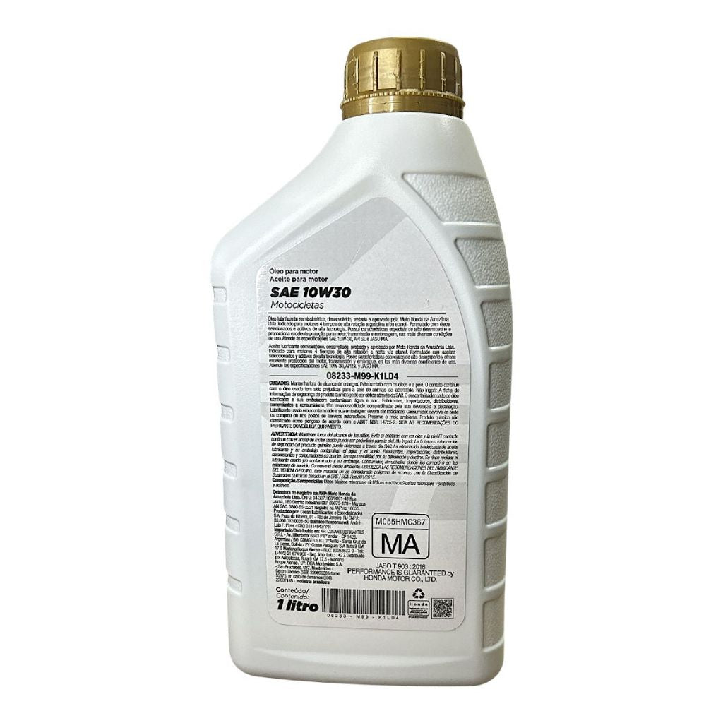 Óleo Genuíno Para Motor Motocicletas 4T Sae 10W30 Original Honda