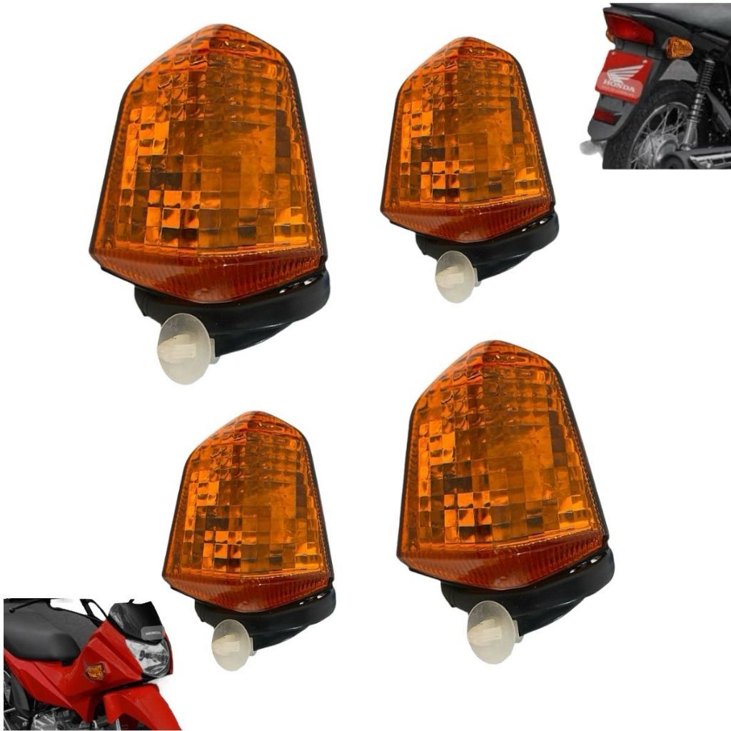 2 Pares Pisca Pop 110i 2016 Até 2023 AMBAR Dianteiro E Traseiro Modelo Original Lente Laranja